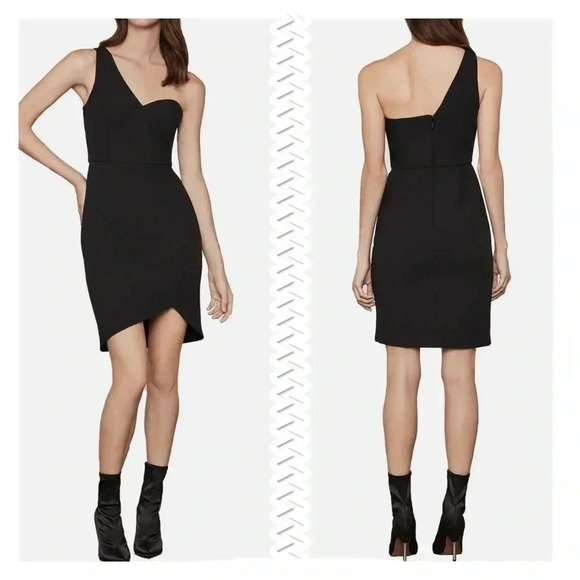 BCBGMAXAZRIA One Shoulder Mini Party Cocktail Dress Size 10 - Picture 1 of 9